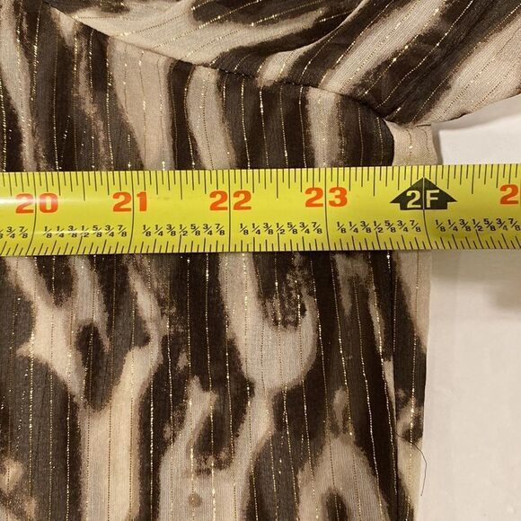 Chico’s long sleeves animal print embellished neck semi-sheer tunic size XL - Picture 6 of 7